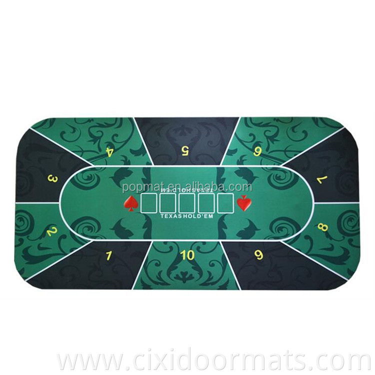 Large Size Poker Gambling Table Mat Anti silp Full Color Printing rubber game mat